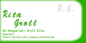 rita groll business card